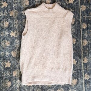 Rachel Zoe Sleeveless Mockneck Fuzzy Sweater Vest | Cream | Women’s S